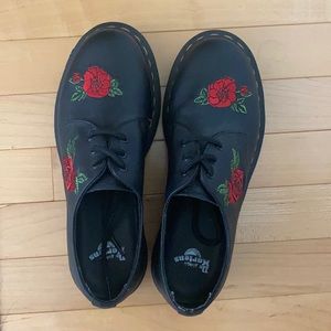Doc Martens with roses. They have only been worn once and they are very cute!